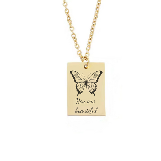 Personalized square pendant necklace
