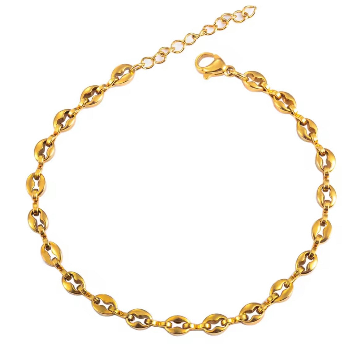 Bean link bracelet