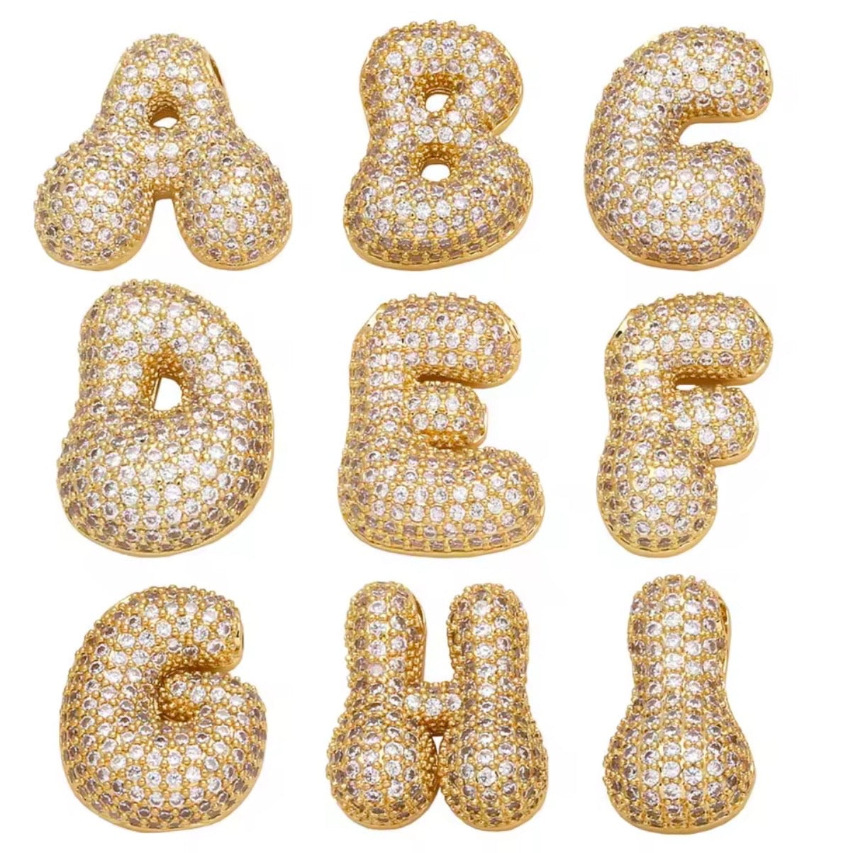 Alphabet Large Sparkle bubble letters