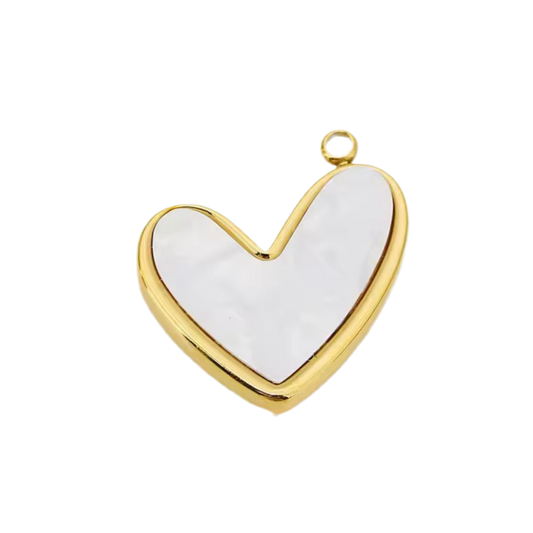 White heart Charm