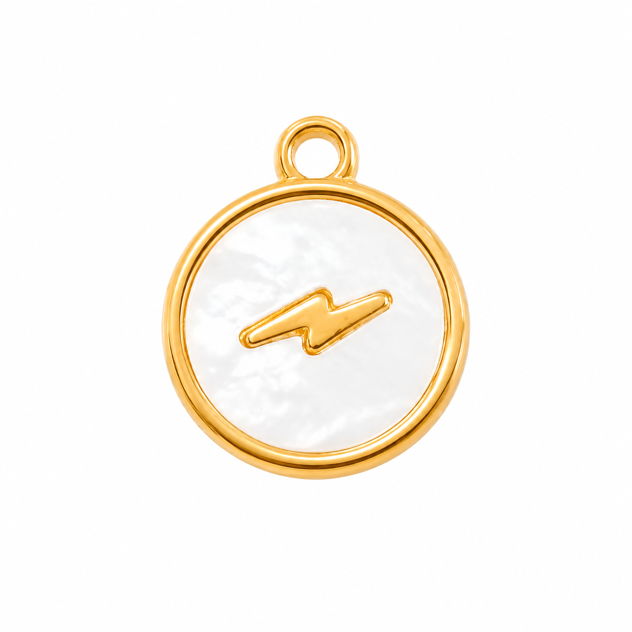 Lightening bolt circular charm