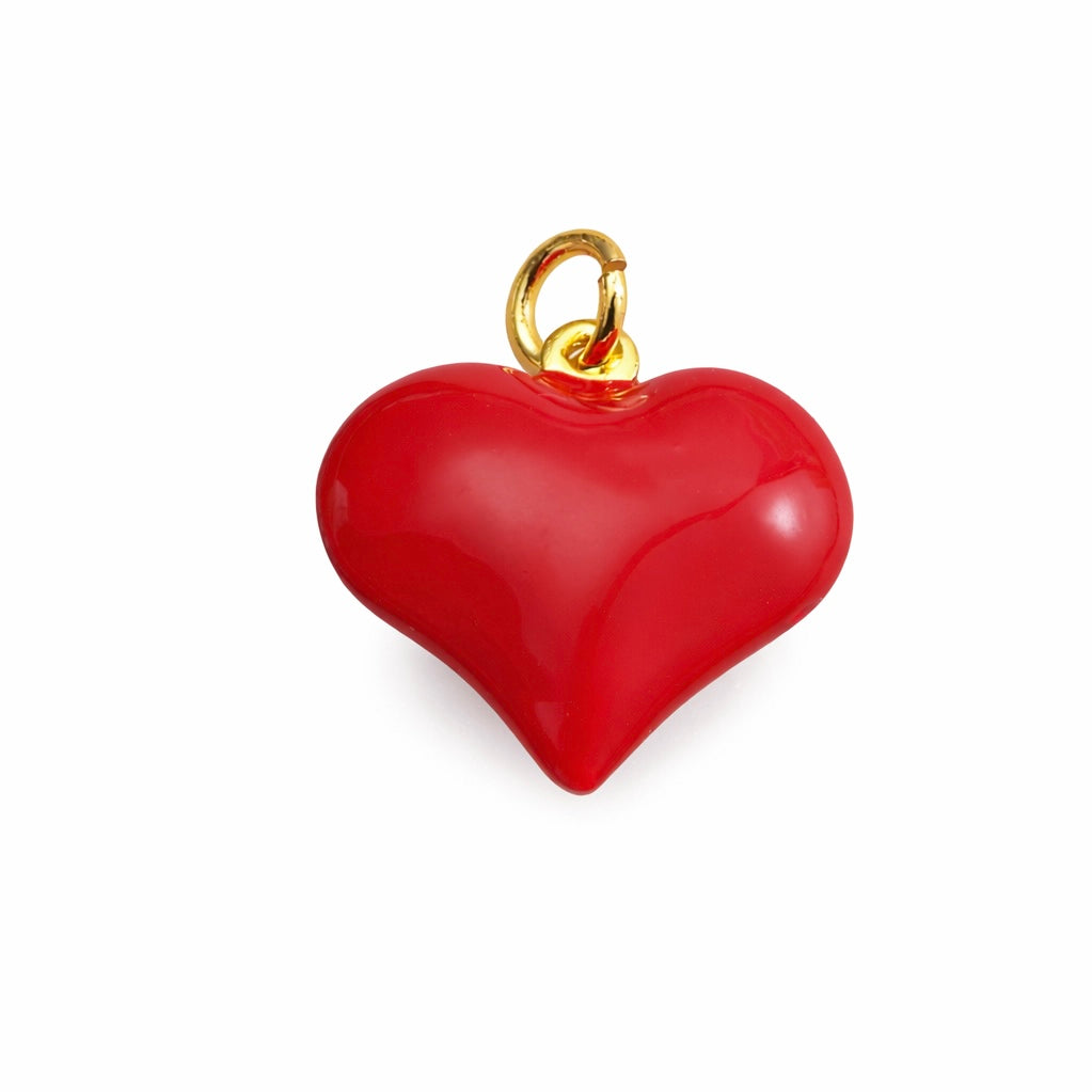 Red heart bubble charm