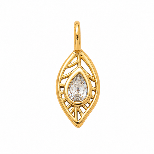 Feather gem charm