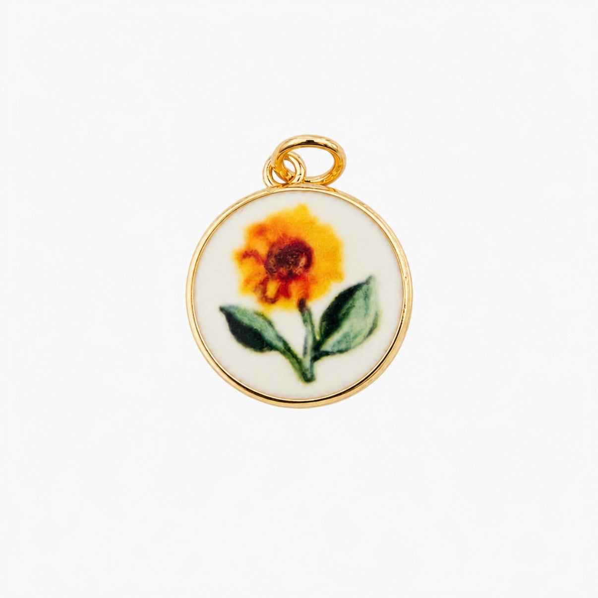 Painted sunflower charm