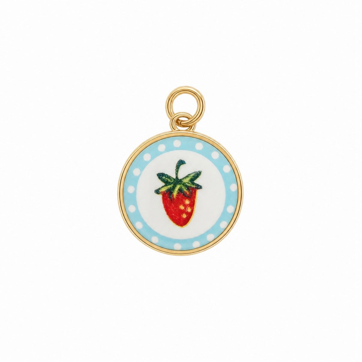 Painted strawberry charm