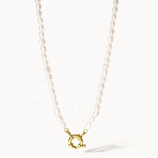 Pearl charm necklace