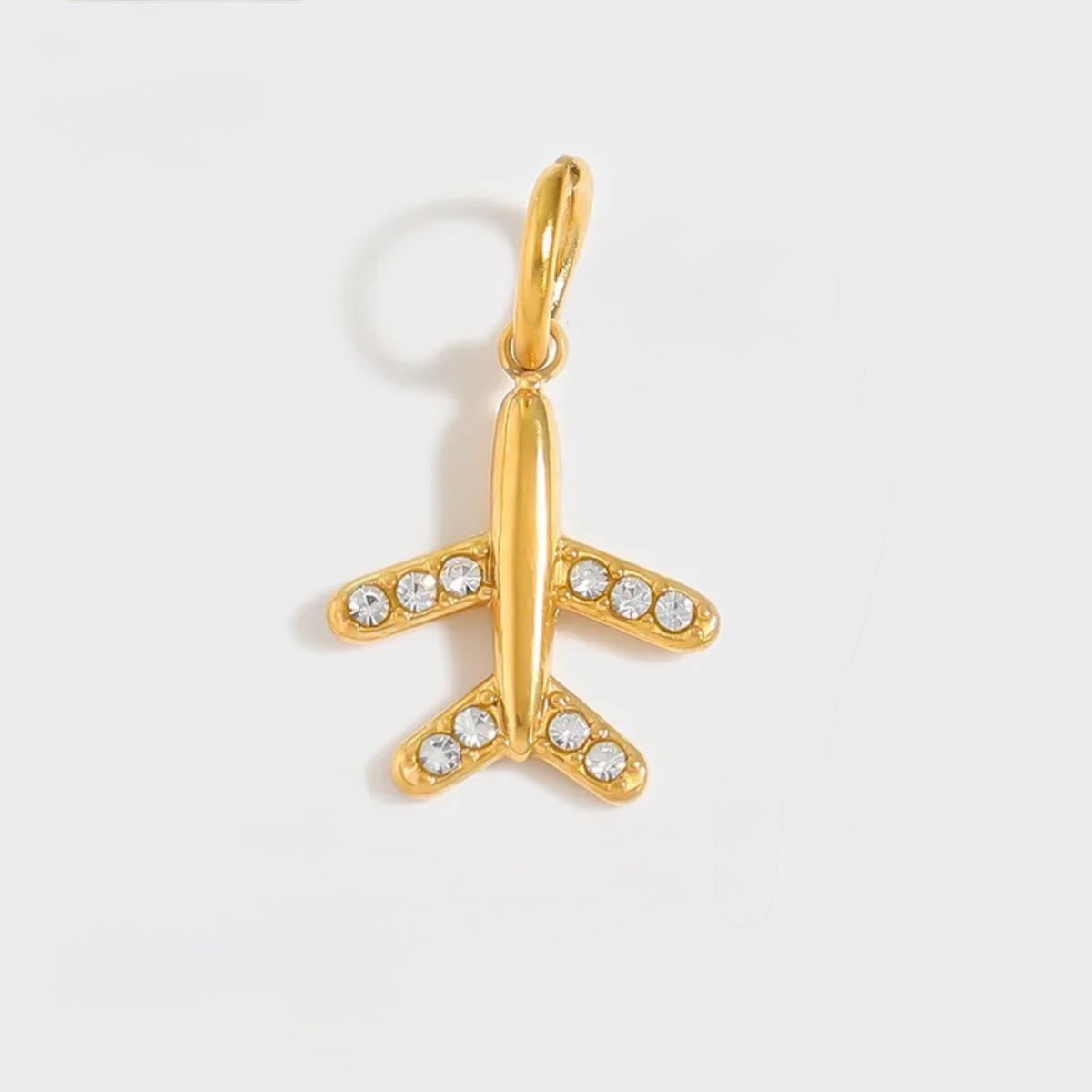 Airplane gem charm