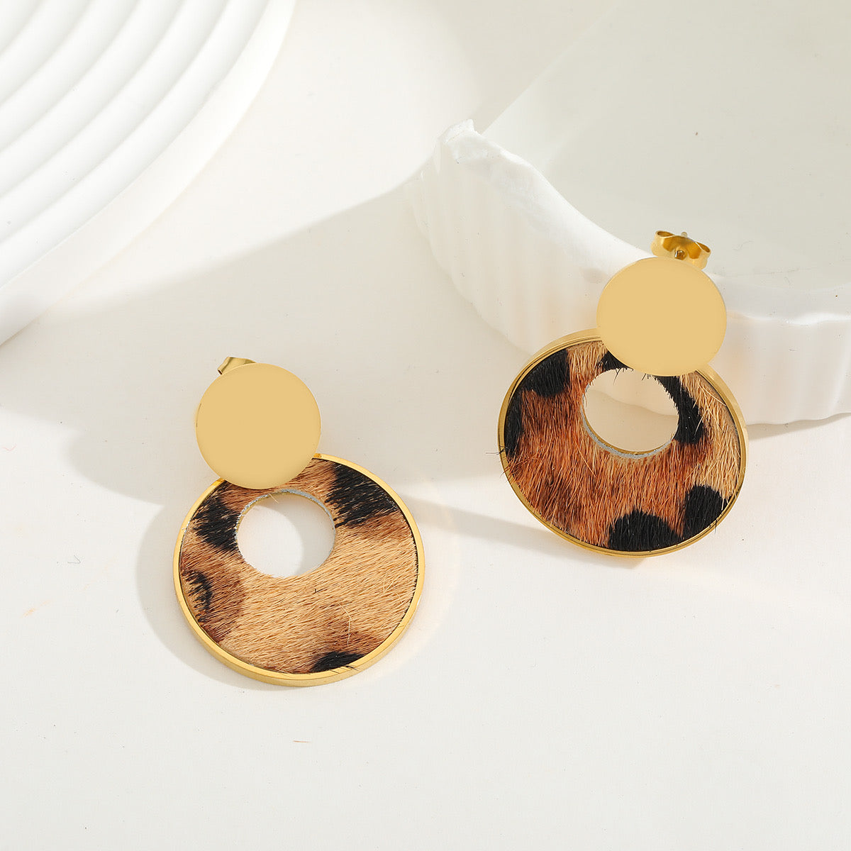 Léopard earrings - round